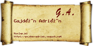 Gajdán Adrián névjegykártya